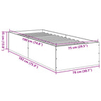 Bettgestell ohne Matratze Sonoma-Eiche 75x190 cm Holzwerkstoff