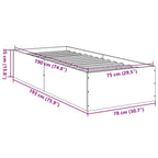 Bettgestell ohne Matratze Braun Eiche 75x190 cm Holzwerkstoff
