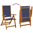 9-tlg. Garten-Essgruppe Massivholz Akazie und Textilene