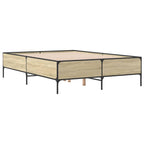 Bettgestell Sonoma-Eiche 160x200 cm Holzwerkstoff und Metall