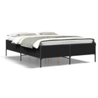 Bettgestell Schwarz 150x200 cm Holzwerkstoff und Metall