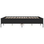 Bettgestell Schwarz 150x200 cm Holzwerkstoff und Metall