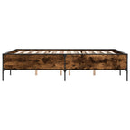 Bettgestell Räuchereiche 150x200 cm Holzwerkstoff und Metall