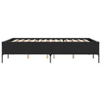 Bettgestell Schwarz 120x200 cm Holzwerkstoff und Metall