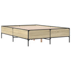 Bettgestell Sonoma-Eiche 120x200 cm Holzwerkstoff und Metall