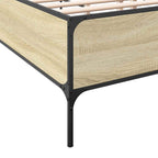 Bettgestell Sonoma-Eiche 120x200 cm Holzwerkstoff und Metall