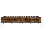Bettgestell Räuchereiche 140x190 cm Holzwerkstoff und Metall