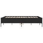 Bettgestell Schwarz 135x190 cm Holzwerkstoff und Metall