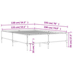 Bettgestell Schwarz 135x190 cm Holzwerkstoff und Metall