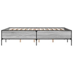 Bettgestell Grau Sonoma 135x190 cm Holzwerkstoff und Metall