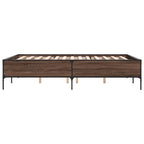 Bettgestell Braun Eichen-Optik 135x190 cm Holzwerkstoff Metall