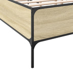 Bettgestell Sonoma-Eiche 120x190 cm Holzwerkstoff und Metall