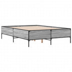 Bettgestell Grau Sonoma 120x190 cm Holzwerkstoff und Metall