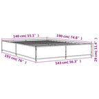 Bettgestell Schwarz 140x190 cm Holzwerkstoff und Metall