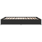 Bettgestell Schwarz 120x190 cm Holzwerkstoff und Metall