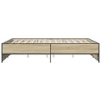 Bettgestell Sonoma-Eiche 160x200 cm Holzwerkstoff und Metall