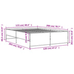 Bettgestell Sonoma-Eiche 120x200 cm Holzwerkstoff und Metall