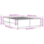 Bettgestell Schwarz 135x190 cm Holzwerkstoff und Metall