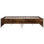 Bettgestell Räuchereiche 135x190 cm Holzwerkstoff und Metall
