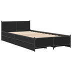 Bettgestell mit Schubladen Schwarz 75x190 cm Holzwerkstoff