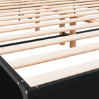 Bettgestell Schwarz 120x190 cm Holzwerkstoff und Metall