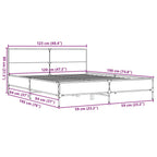 Bettgestell Schwarz 120x190 cm Holzwerkstoff und Metall