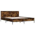 Bettgestell Räuchereiche 135x190 cm Holzwerkstoff und Metall