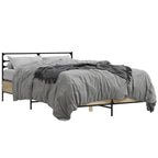 Bettgestell Sonoma-Eiche 120x200 cm Holzwerkstoff und Metall