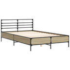Bettgestell Sonoma-Eiche 120x200 cm Holzwerkstoff und Metall