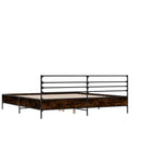 Bettgestell Braun Eichen-Optik 140x200 cm Holzwerkstoff Metall
