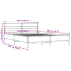 Bettgestell Sonoma-Eiche 150x200 cm Holzwerkstoff und Metall