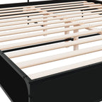 Bettgestell Schwarz 200x200 cm Holzwerkstoff und Metall