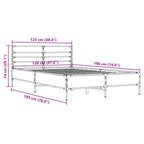Bettgestell Braun Eichen-Optik 120x190 cm Holzwerkstoff Metall