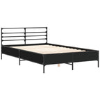 Bettgestell Schwarz 135x190 cm Holzwerkstoff und Metall