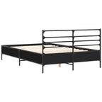 Bettgestell Schwarz 135x190 cm Holzwerkstoff und Metall