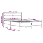 Bettgestell Sonoma-Eiche 135x190 cm Holzwerkstoff und Metall