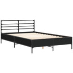 Bettgestell Schwarz 140x190 cm Holzwerkstoff und Metall