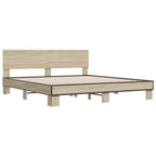 Bettgestell Sonoma-Eiche 200x200 cm Holzwerkstoff und Metall