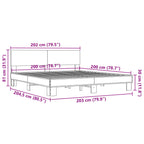 Bettgestell Sonoma-Eiche 200x200 cm Holzwerkstoff und Metall
