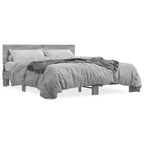 Bettgestell Grau Sonoma 150x200 cm Holzwerkstoff und Metall