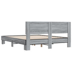 Bettgestell Grau Sonoma 150x200 cm Holzwerkstoff und Metall