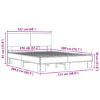 Bettgestell Schwarz 120x200 cm Holzwerkstoff und Metall