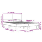 Bettgestell Braun Eichen-Optik 120x200 cm Holzwerkstoff Metall