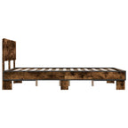 Bettgestell Räuchereiche 120x190 cm Holzwerkstoff und Metall