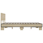Bettgestell Sonoma-Eiche 140x190 cm Holzwerkstoff und Metall