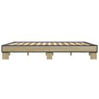 Bettgestell Sonoma-Eiche 200x200 cm Holzwerkstoff und Metall