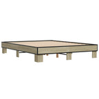 Bettgestell Sonoma-Eiche 150x200 cm Holzwerkstoff und Metall