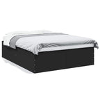 Bettgestell Schwarz 150x200 cm Holzwerkstoff