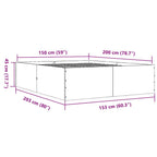 Bettgestell Schwarz 150x200 cm Holzwerkstoff
