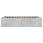 Bettgestell Betongrau 150x200 cm Holzwerkstoff